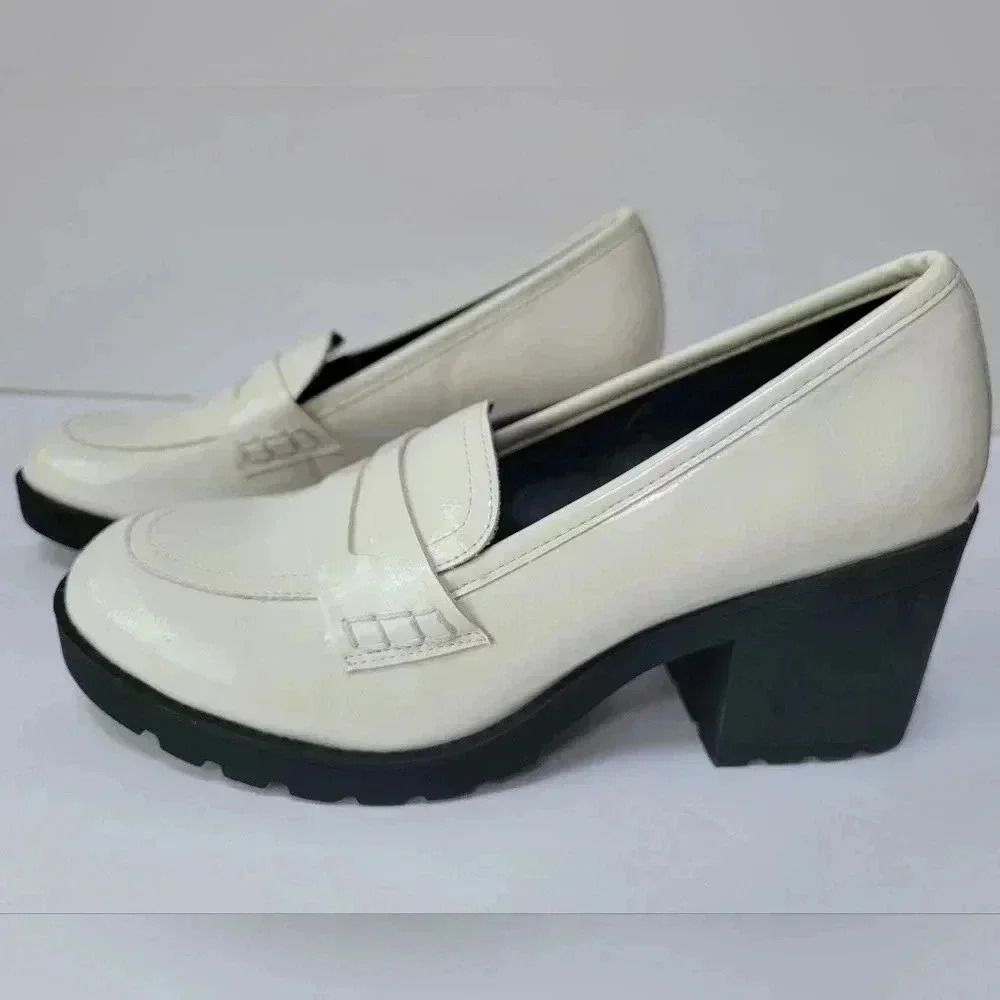 SODA Women's Faux Leather Penny Loafer Lug Heel Slip On Size 10 NWOT